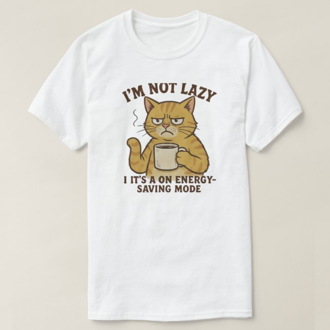 Energy-Saving Cat T-Shirt (Design Front)
