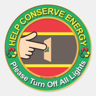 Energy Saving Classic Round Sticker