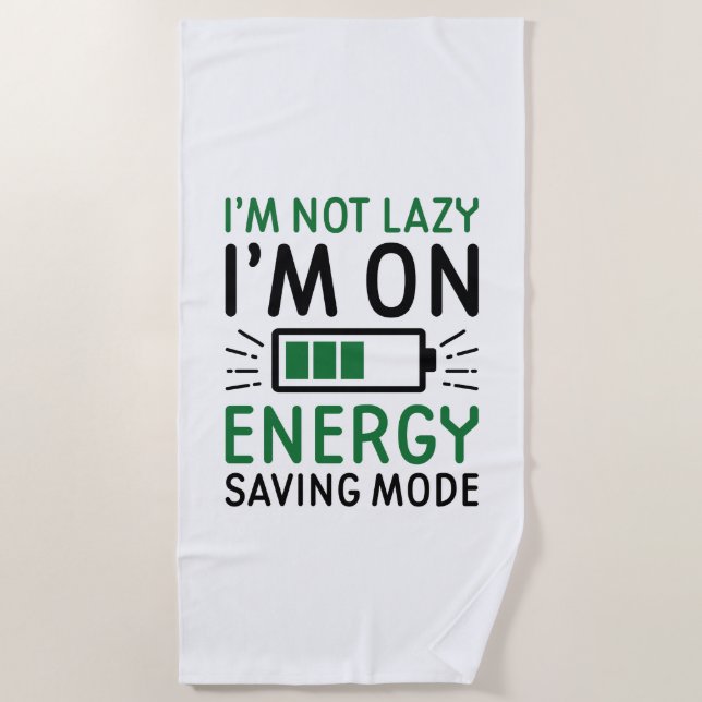 Energy Saving Mode Beach Towel (Front)