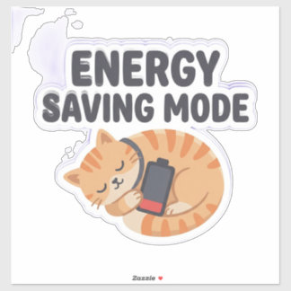 Energy Saving Mode Cute Sleepy Cat