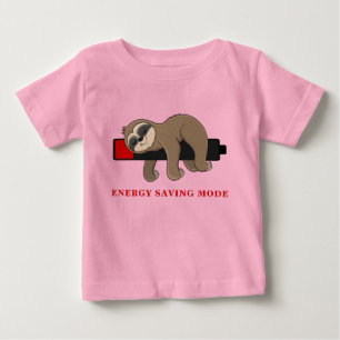 Energy Saving Mode Funny Sloth Template Baby T-Shirt