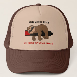 Energy Saving Mode Funny Sloth Template Trucker Hat