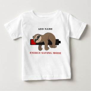 Energy Saving Mode   Funny Sloth Template Unisex Baby T-Shirt