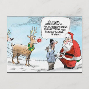 Energy Saving Rudolph Postcard