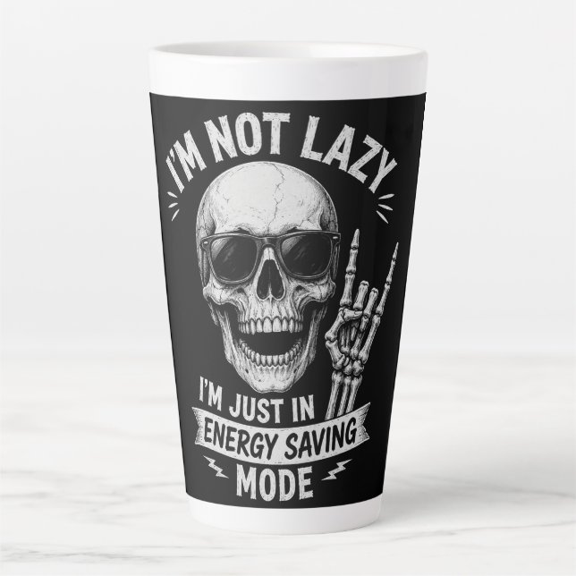 Energy Saving Skeleton Mode Latte Mug (Front)