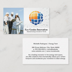 Energy Tech Logo   Solar Panels Business Card