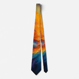Energy Unleashed Bright Abstract Cosmic Art Tie