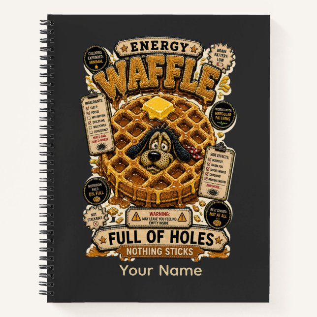 Energy Waffle Full of Holes Funny Spreadsheet  Notebook (Front)