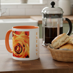 Energy Yellow Roses 11oz Two-Tone Mug Orange