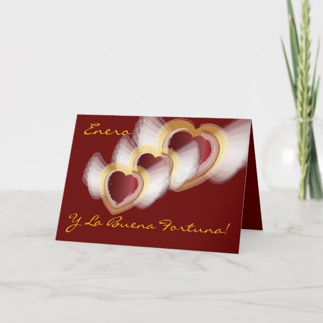 "Enero Y La Buena Fortuna"-Customise Holiday Card (Front)