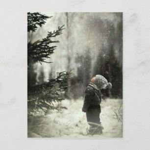 Enfant et sapin postcard