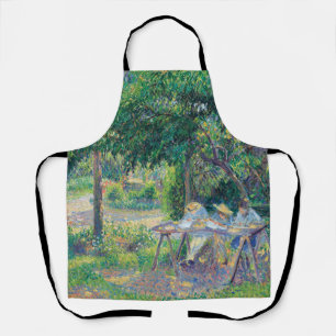 Enfants attablés dans le jardin Camille Pissarro   Apron