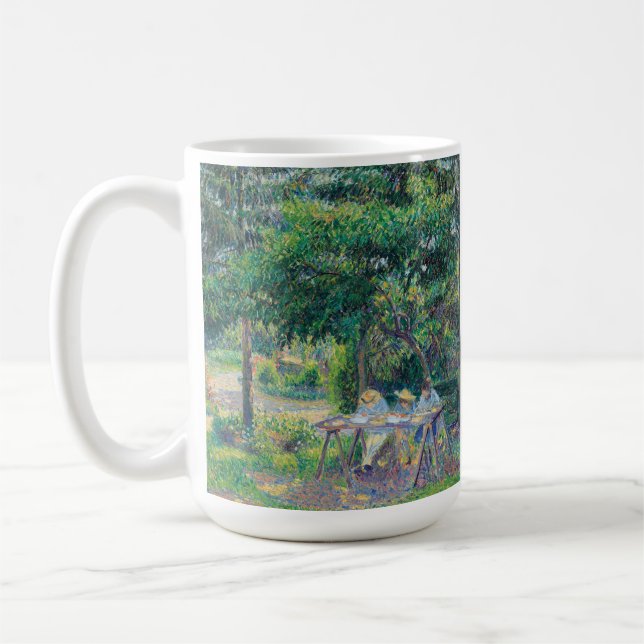 Enfants attablés dans le jardin Camille Pissarro   Coffee Mug (Left)
