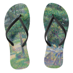 Enfants attablés dans le jardin Camille Pissarro Flip Flops