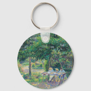 Enfants attablés dans le jardin Camille Pissarro   Key Ring