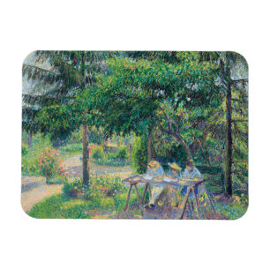 Enfants attablés dans le jardin Camille Pissarro   Magnet