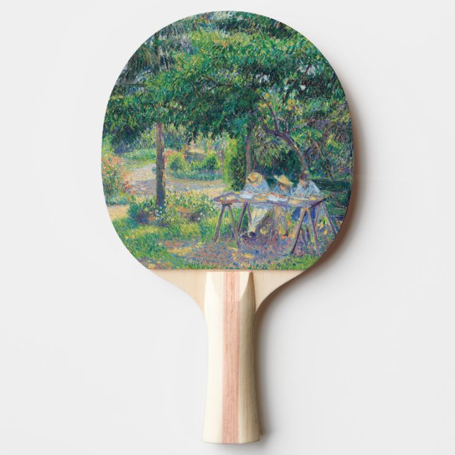 Enfants attablés dans le jardin Camille Pissarro   Ping Pong Paddle (Front)