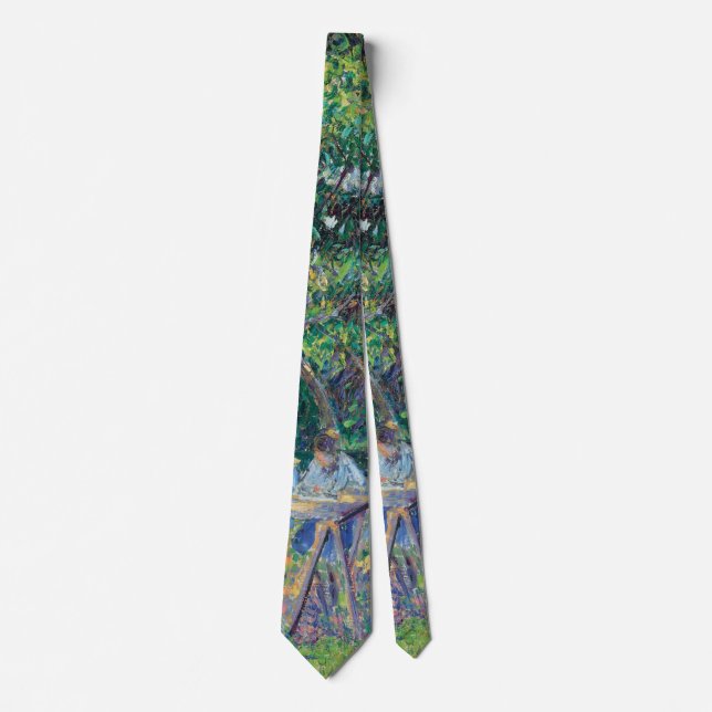 Enfants attablés dans le jardin Camille Pissarro   Tie (Front)