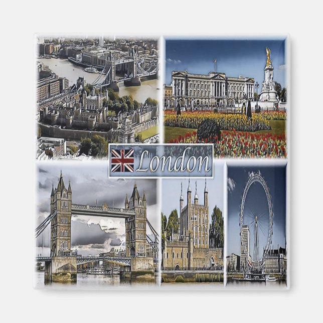 ENG015 LONDON, England, Europe, Fridge Magnet (Front)