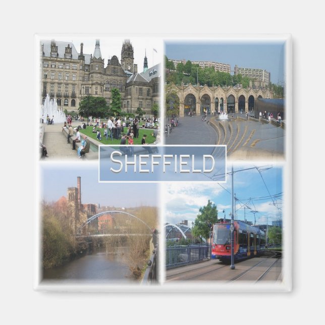 ENG016 SHEFFIELD, Yorkshire, England, Fridge Magnet (Front)