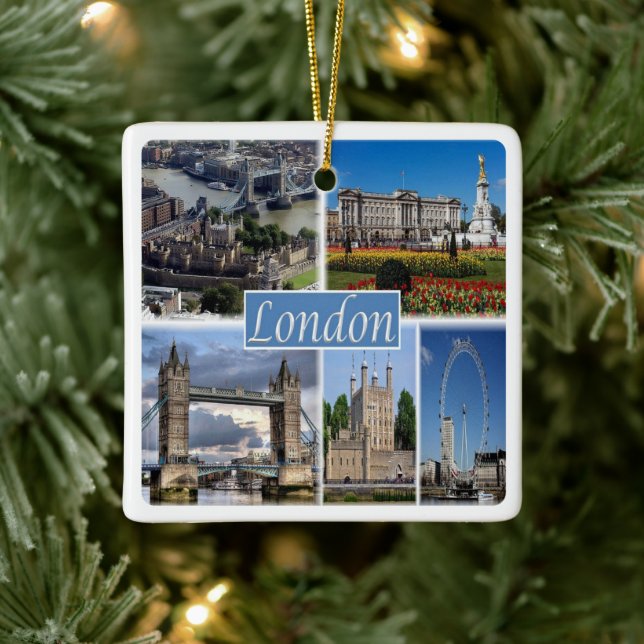 ENG056 LONDON, England, Europe, Ceramic Ornament (Tree)