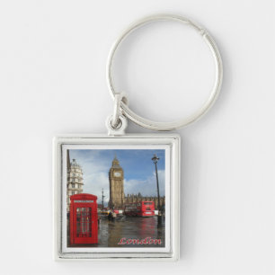 ENG063 LONDON BIG BEN, Double Decker Bus, Key Ring