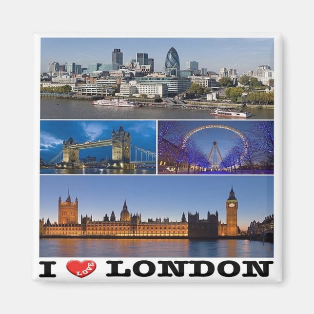 ENG065 LONDON "I LOVE", England, Fridge Magnet (Front)