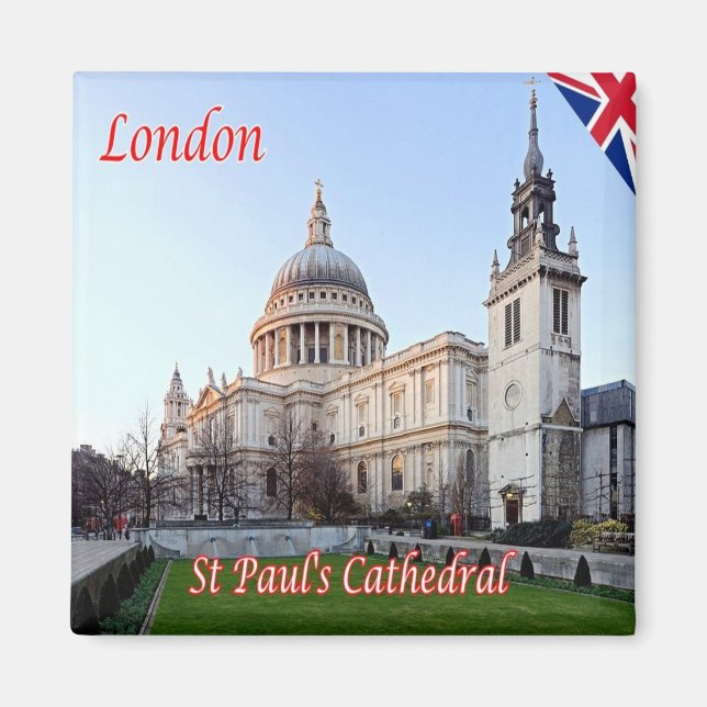 ENG083 LONDON SAINT PAUL CATHEDRAL, Fridge Magnet (Front)