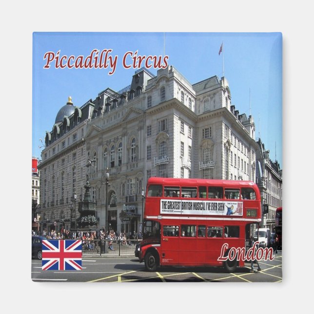 ENG085 LONDON PICCADILLY CIRCUS, Fridge Magnet (Front)