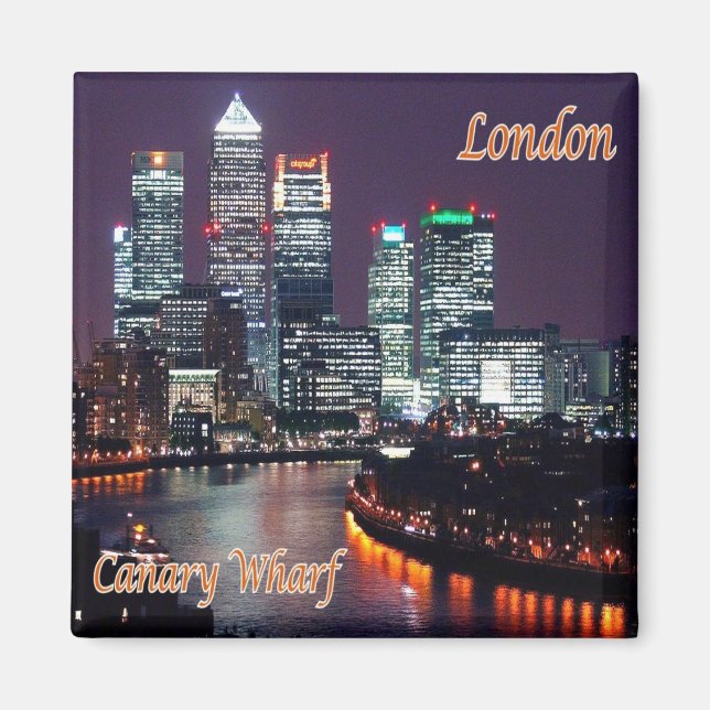 ENG090 LONDON CANARY WHARF, Fridge Magnet (Front)