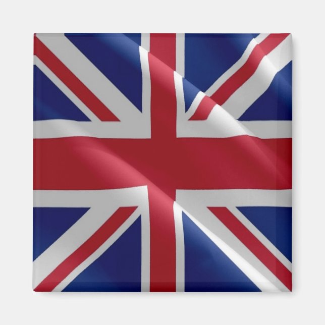ENG103 WAVING FLAG of UNITED KINGDOM, Fridge Magnet (Front)