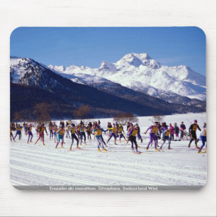 Engadin ski marathon, Silvaplana, Switzerland Wint Mouse Mat