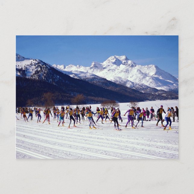 Engadin ski marathon, Silvaplana, Switzerland Wint Postcard (Front)