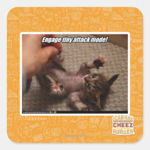 Engage tiny attack mode! square sticker
