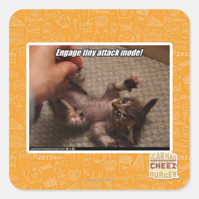 Engage tiny attack mode! square sticker (Front)