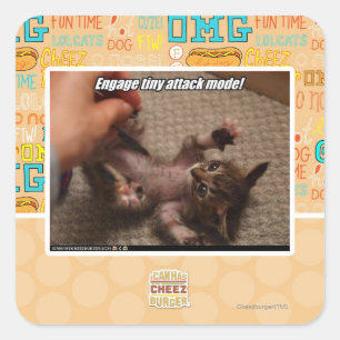 Engage tiny attack mode! square sticker