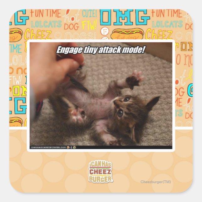 Engage tiny attack mode! square sticker (Front)