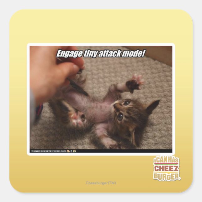 Engage tiny attack mode! square sticker (Front)