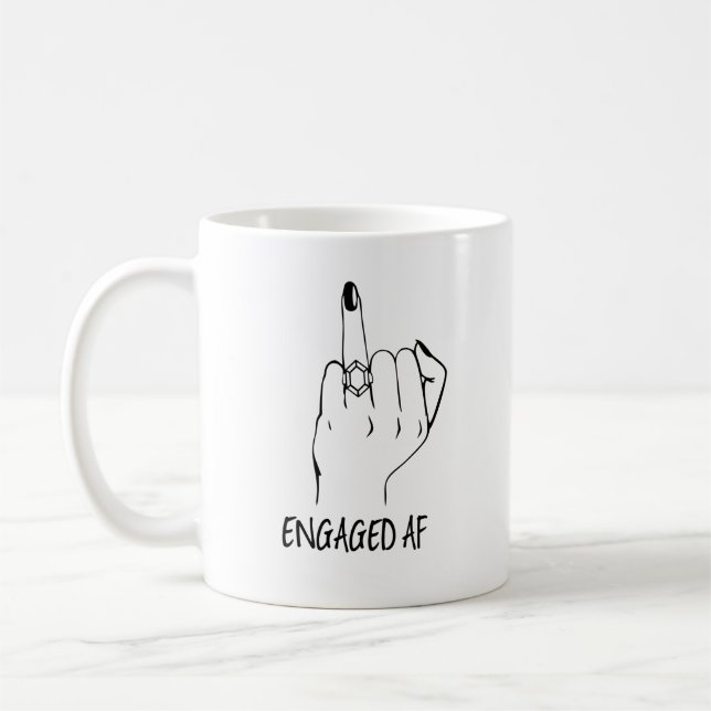 Engaged AF Bride Ring Finger Totes Engaged Mug (Left)