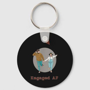 Engaged Af Engagement Bride Groom Wife To Be Futur Key Ring
