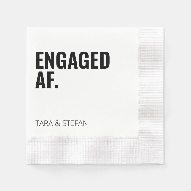 ENGAGED AF Personalised Engagement Napkins (Front)