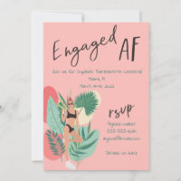 Engaged AF Pink and Black Summer Bachelorette