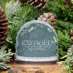 Engaged and Joyfully Merry Custom Photo Snowglobe