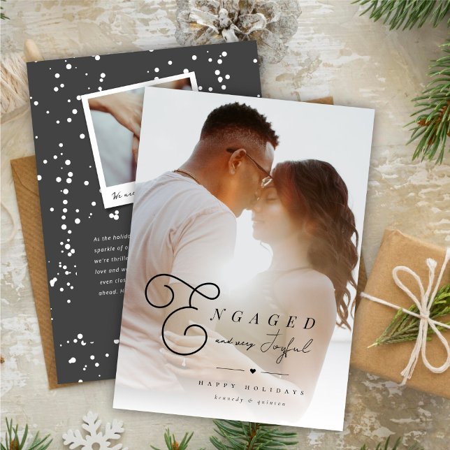 Engaged And Very Joyful Classic Minimalist Photo Invitation (Creator Uploaded)