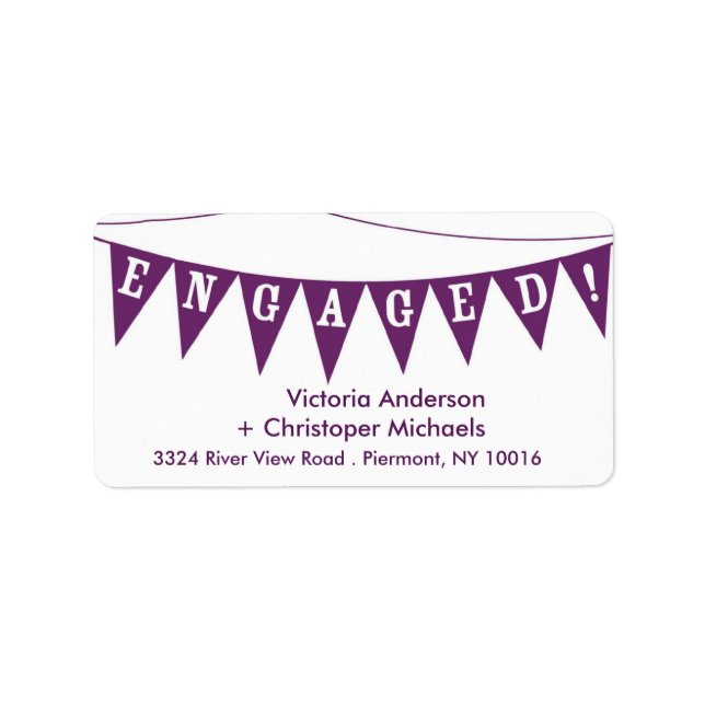 Engaged Banner Return Address Labels. Label (Front)