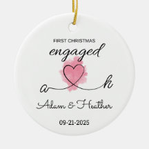 Engaged Christmas Ornament, First Christmas