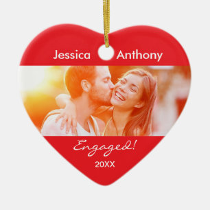 Engaged Christmas Photo Ornament