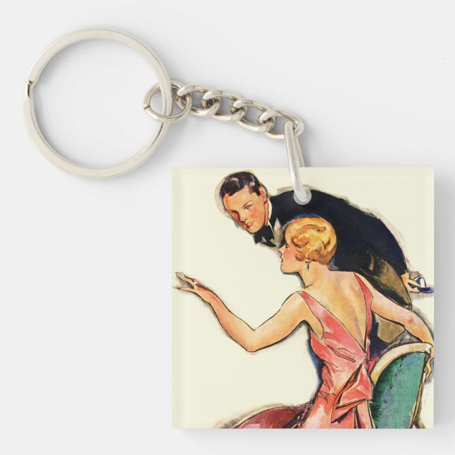Engaged Couple Key Ring (Front)