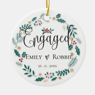 Engaged Couple | Our First Christmas   Ceramic Tree Decoration
