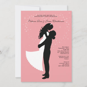 Engaged Couple Silhouette - Engagement Party Invit Invitation